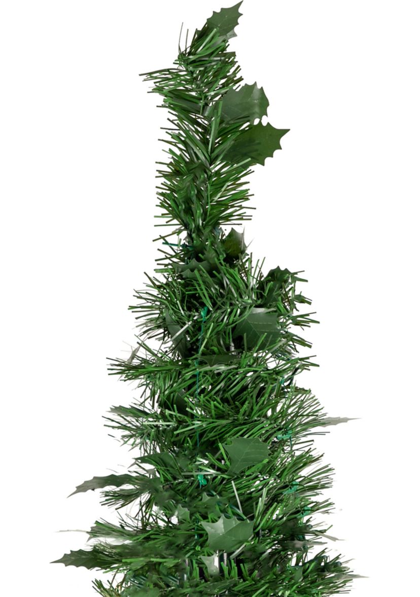 6 Green Tinsel Pop-Up Artificial Christmas Tree  Unlit