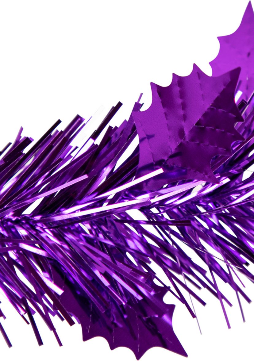 6 Pre-Lit Purple Tinsel Pop-Up Artificial Christmas Tree  Clear Lights