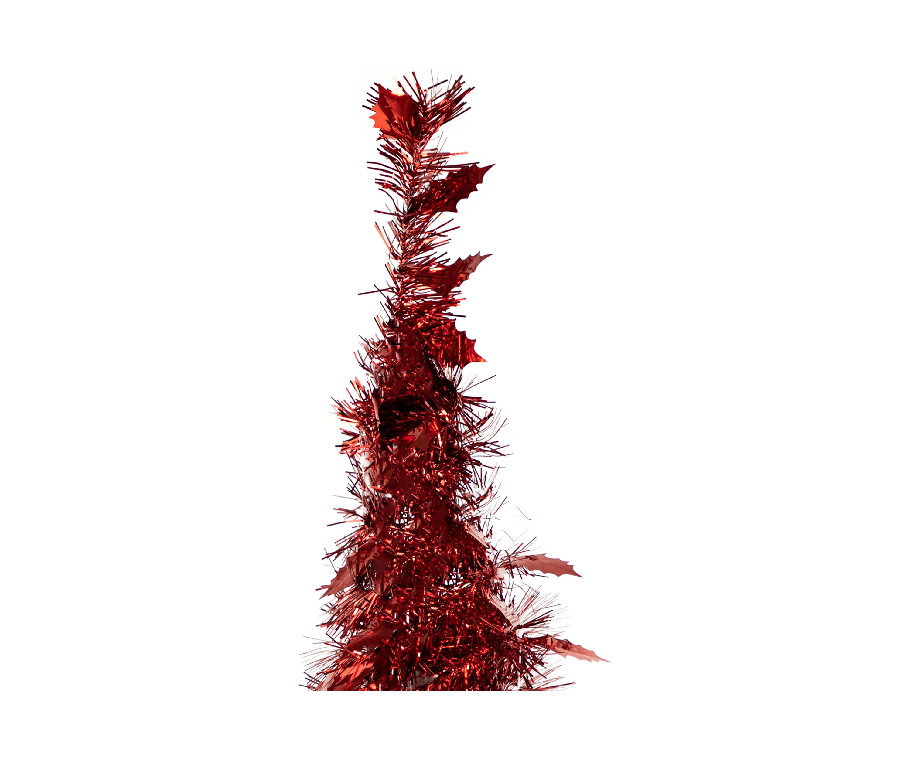 6 Red Tinsel Pop-Up Artificial Christmas Tree  Unlit