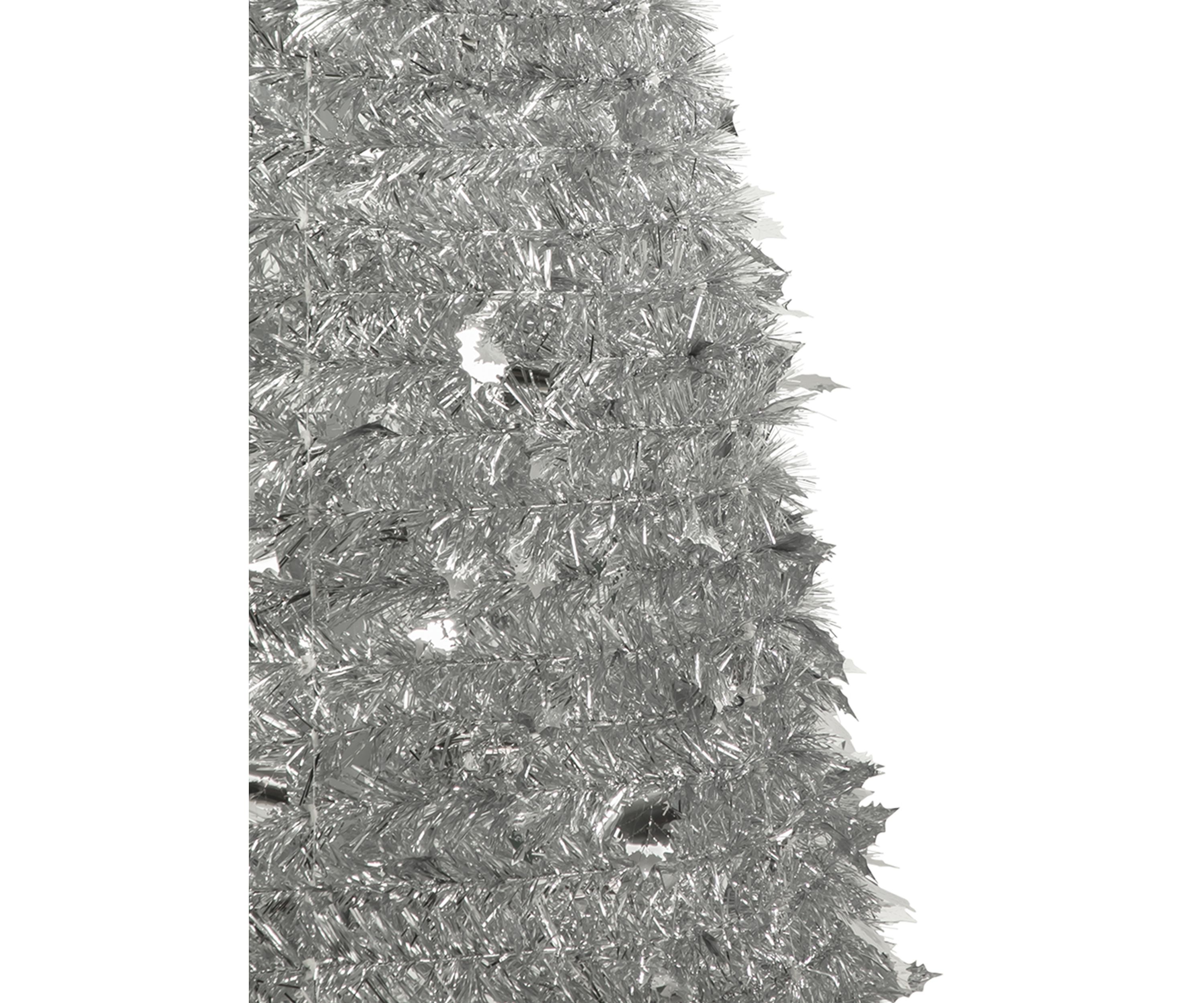 6 Silver Tinsel Pop-Up Artificial Christmas Tree  Unlit