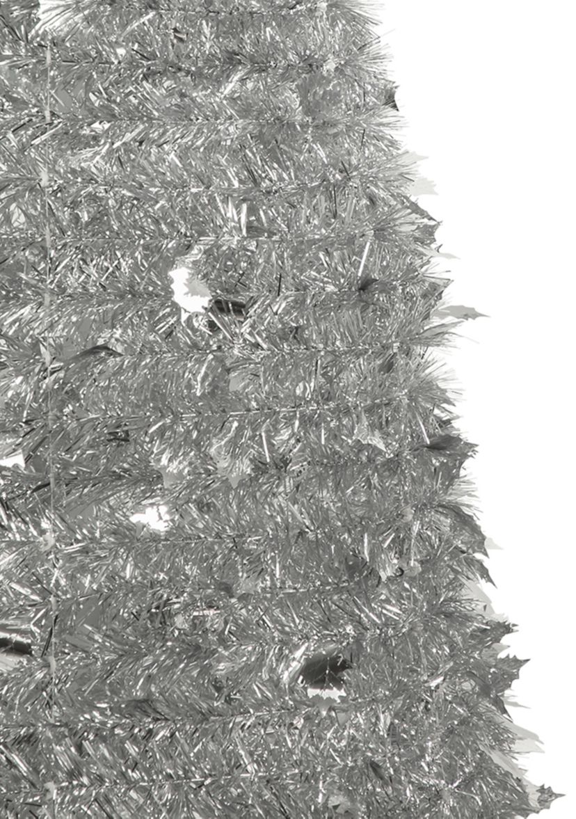 6 Silver Tinsel Pop-Up Artificial Christmas Tree  Unlit