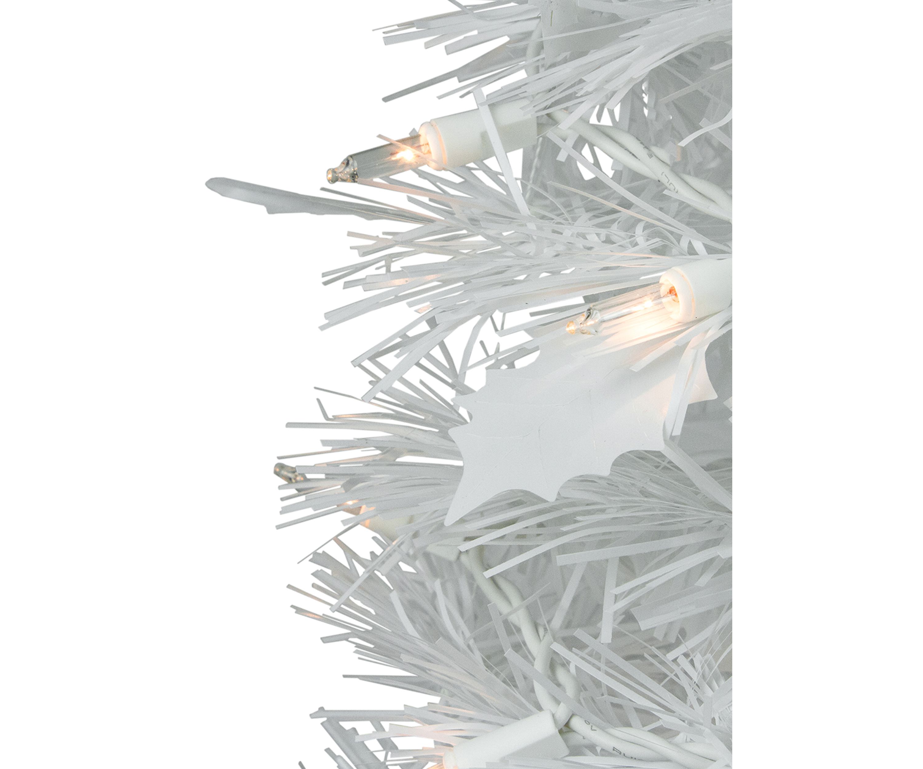 6 Pre-Lit White Tinsel Pop-Up Artificial Christmas Tree  Clear Lights