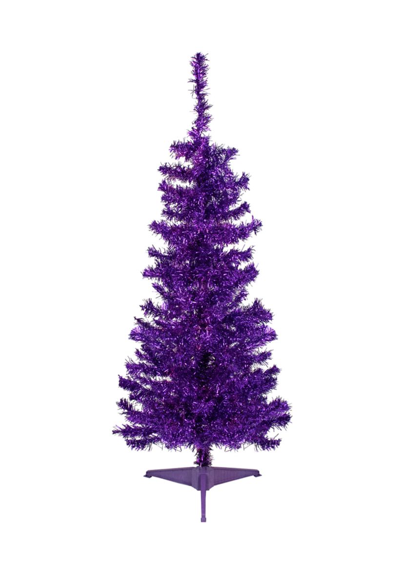 4 Purple Artificial Tinsel Christmas Tree  Unlit