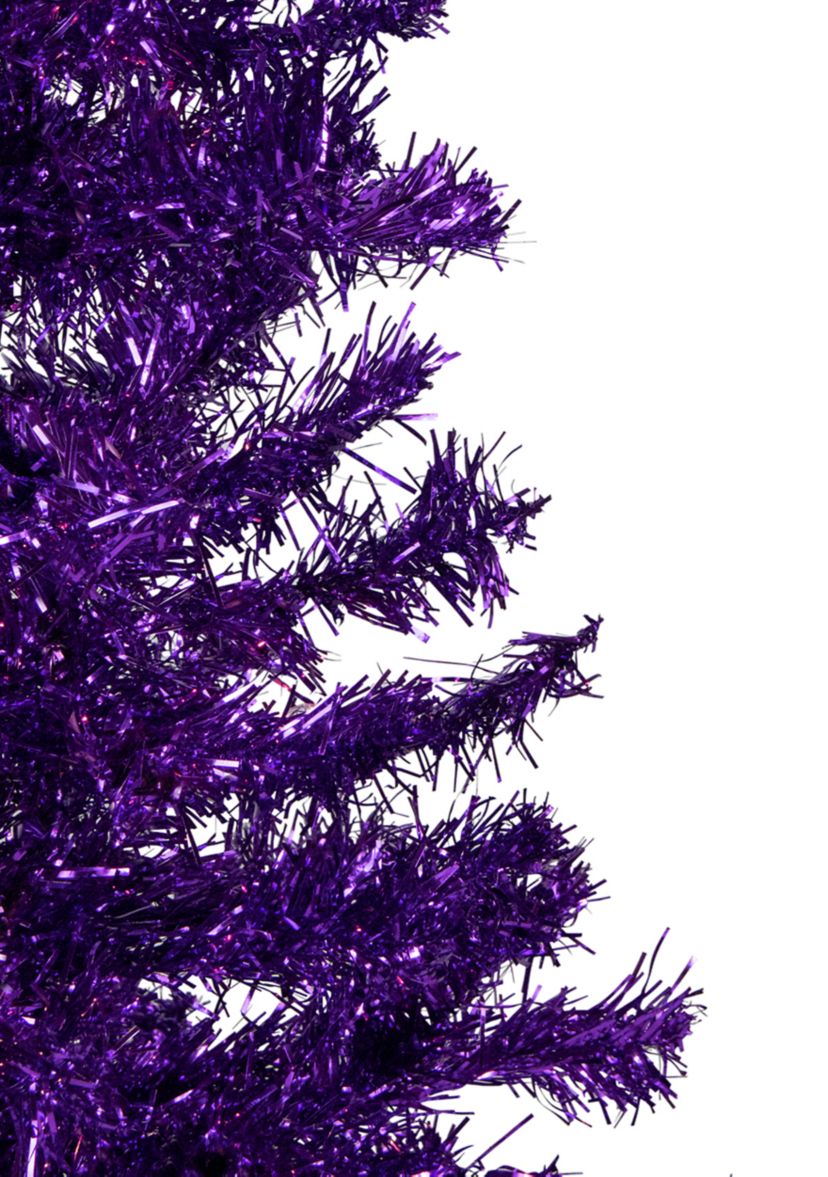 4 Purple Artificial Tinsel Christmas Tree  Unlit