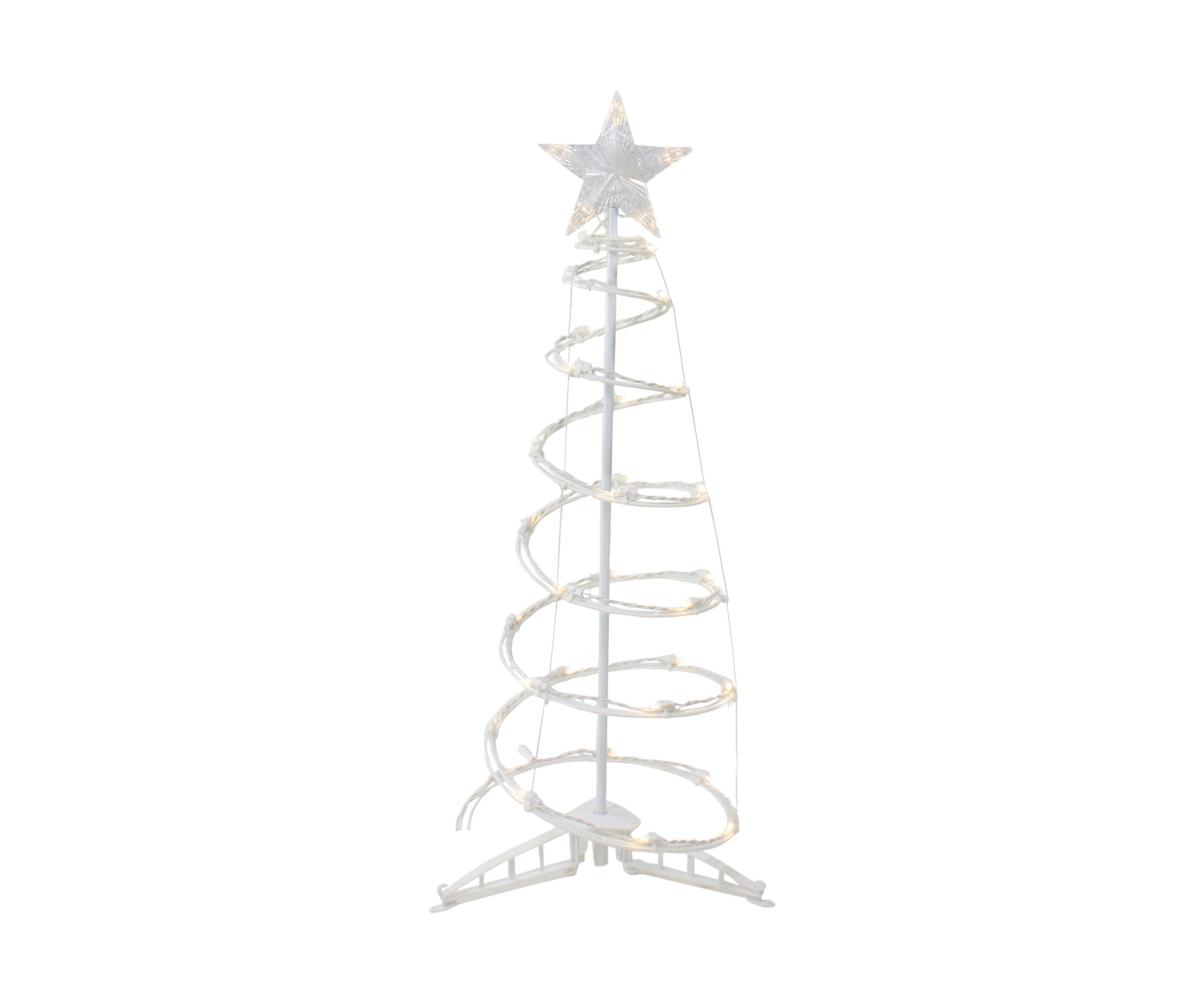 3ft LED Lighted Spiral Cone Tree Outdoor Christmas Decoration  Warm White Lights