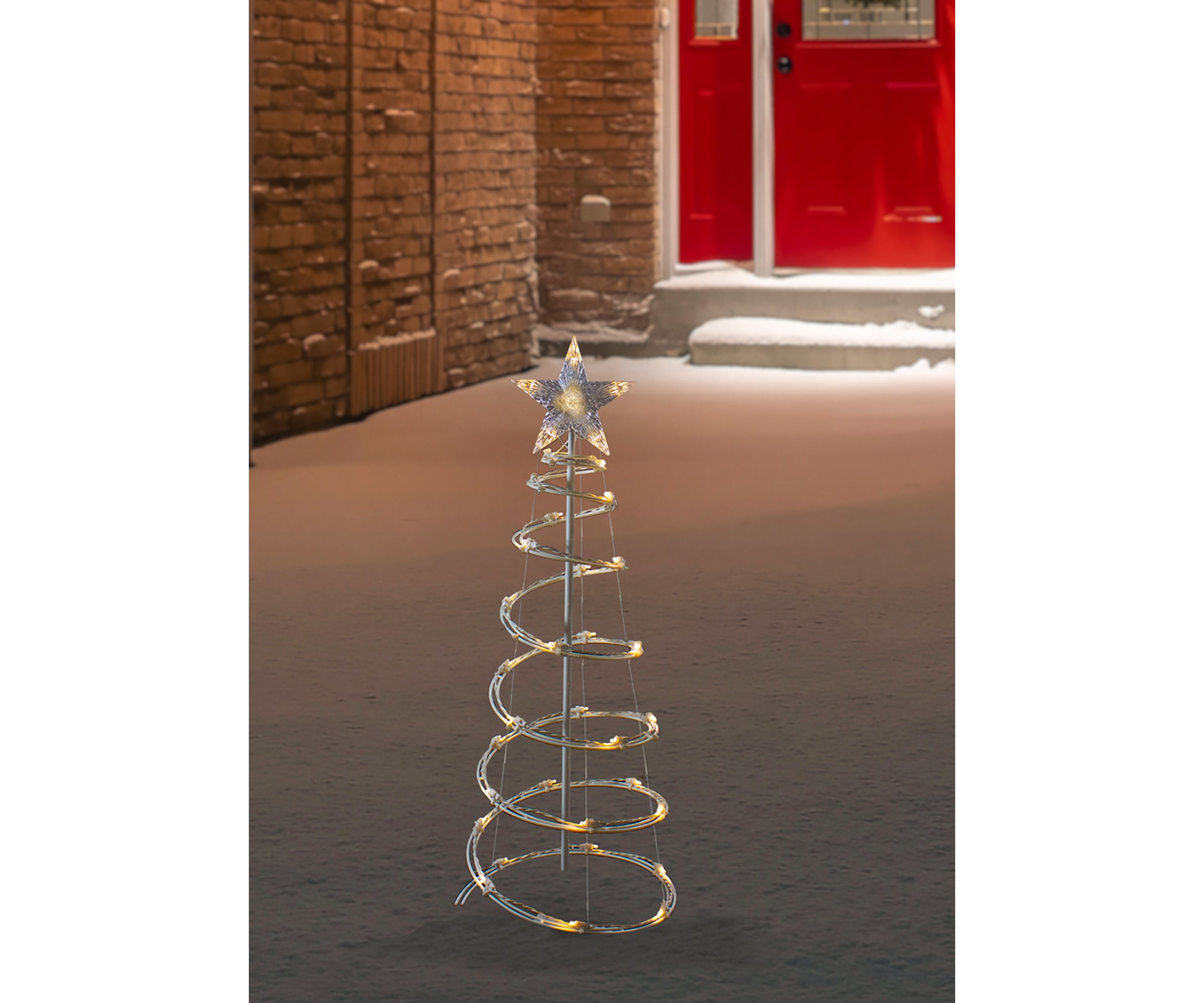 3ft LED Lighted Spiral Cone Tree Outdoor Christmas Decoration  Warm White Lights