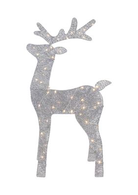 Northlight 39.5Inch LED Lighted Silver Glitter Reindeer Outdoor Christmas Decoration -  760182134860039