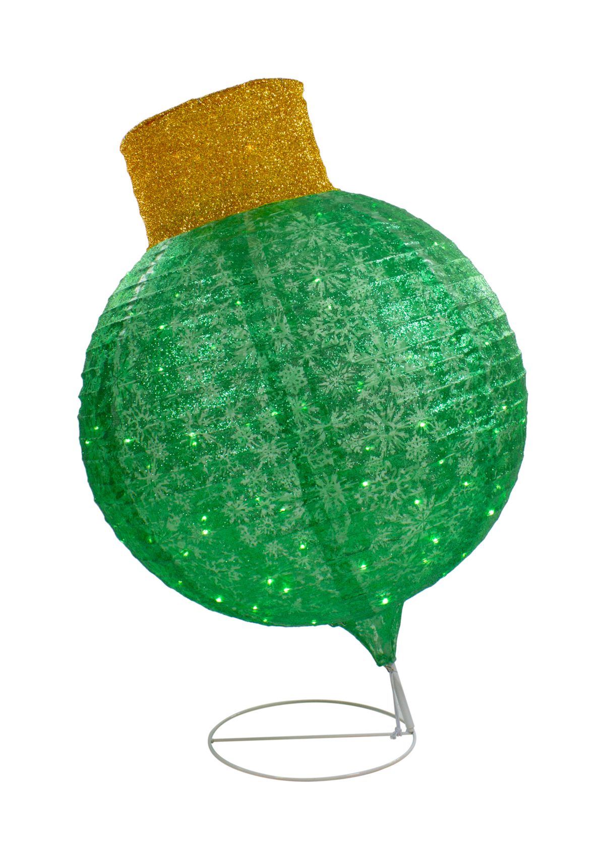 LED Lighted Twinkling Commercial Outdoor Tinsel Onion Christmas Ornament - 38" - Green