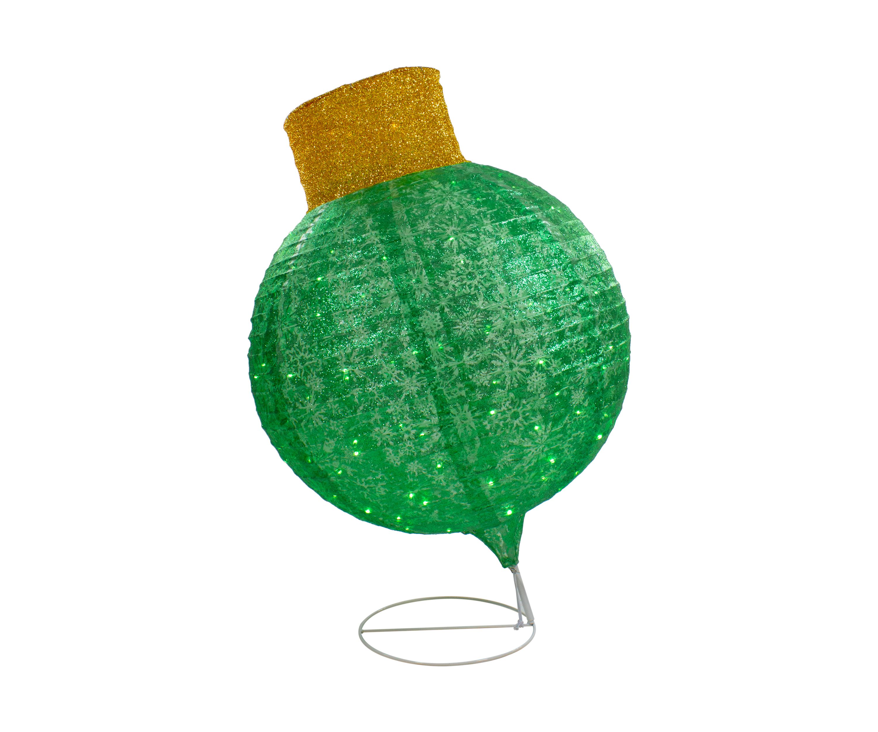 LED Lighted Twinkling Commercial Outdoor Tinsel Onion Christmas Ornament - 38" - Green
