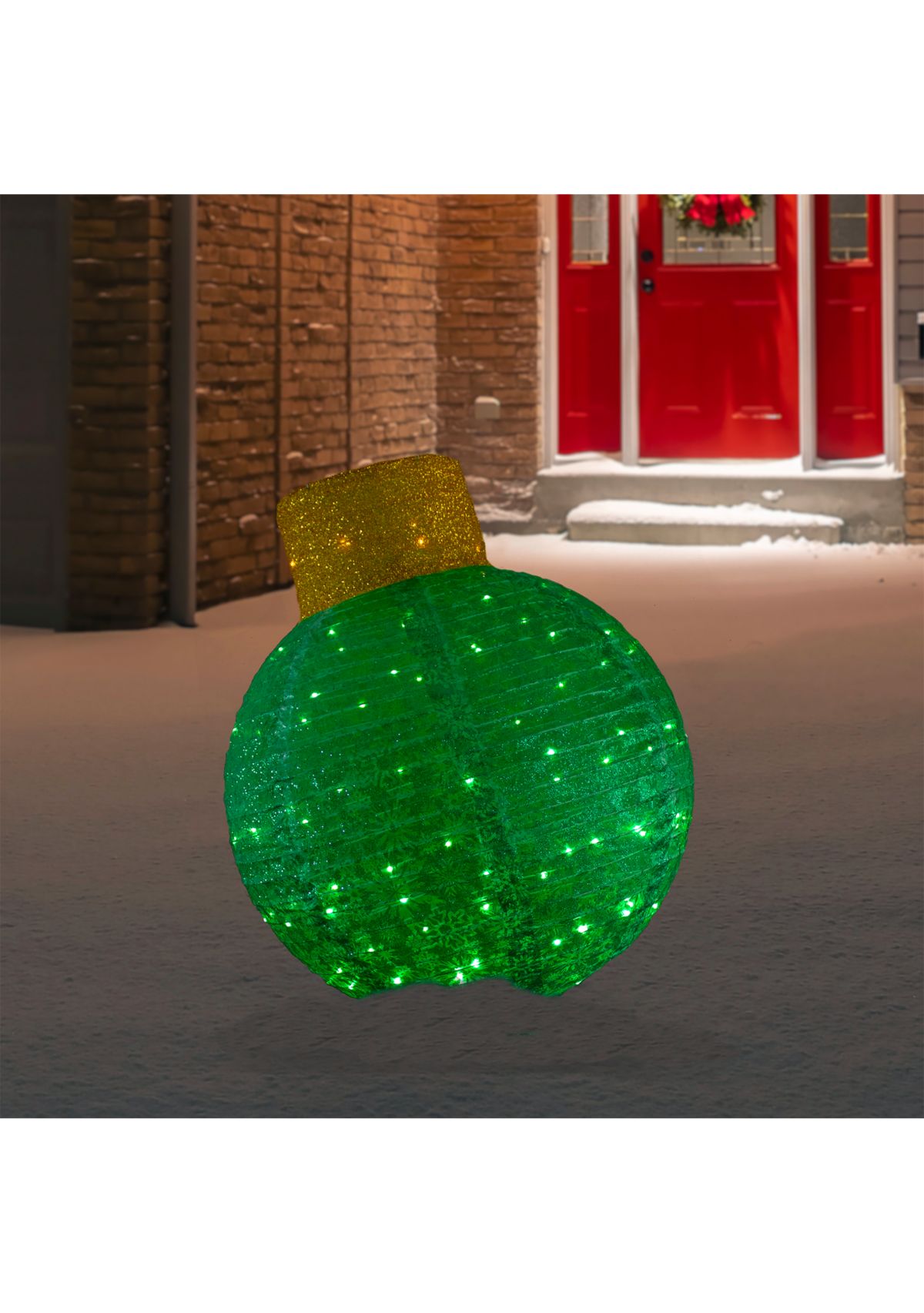 LED Lighted Twinkling Commercial Outdoor Tinsel Onion Christmas Ornament - 38" - Green