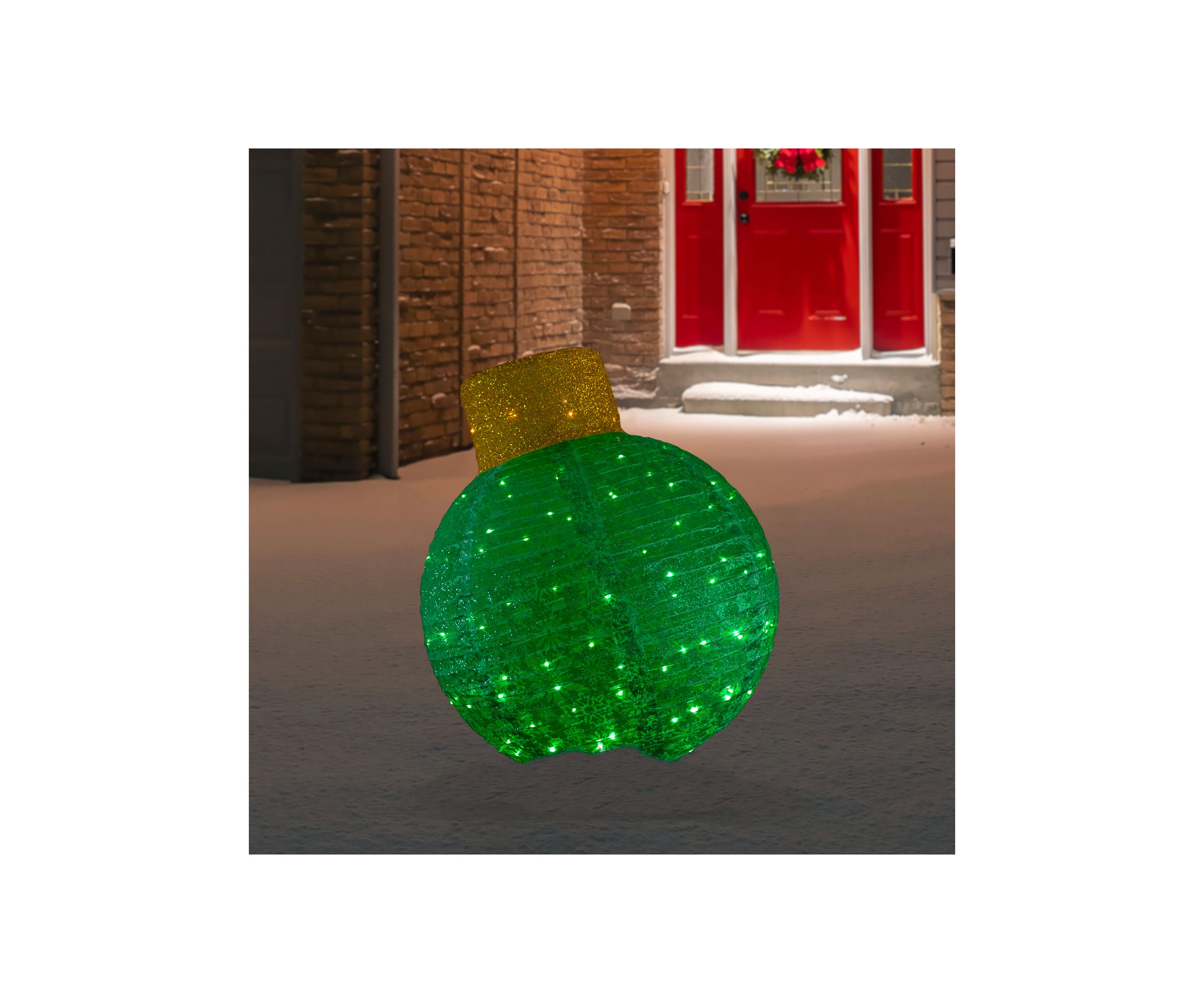LED Lighted Twinkling Commercial Outdoor Tinsel Onion Christmas Ornament - 38" - Green