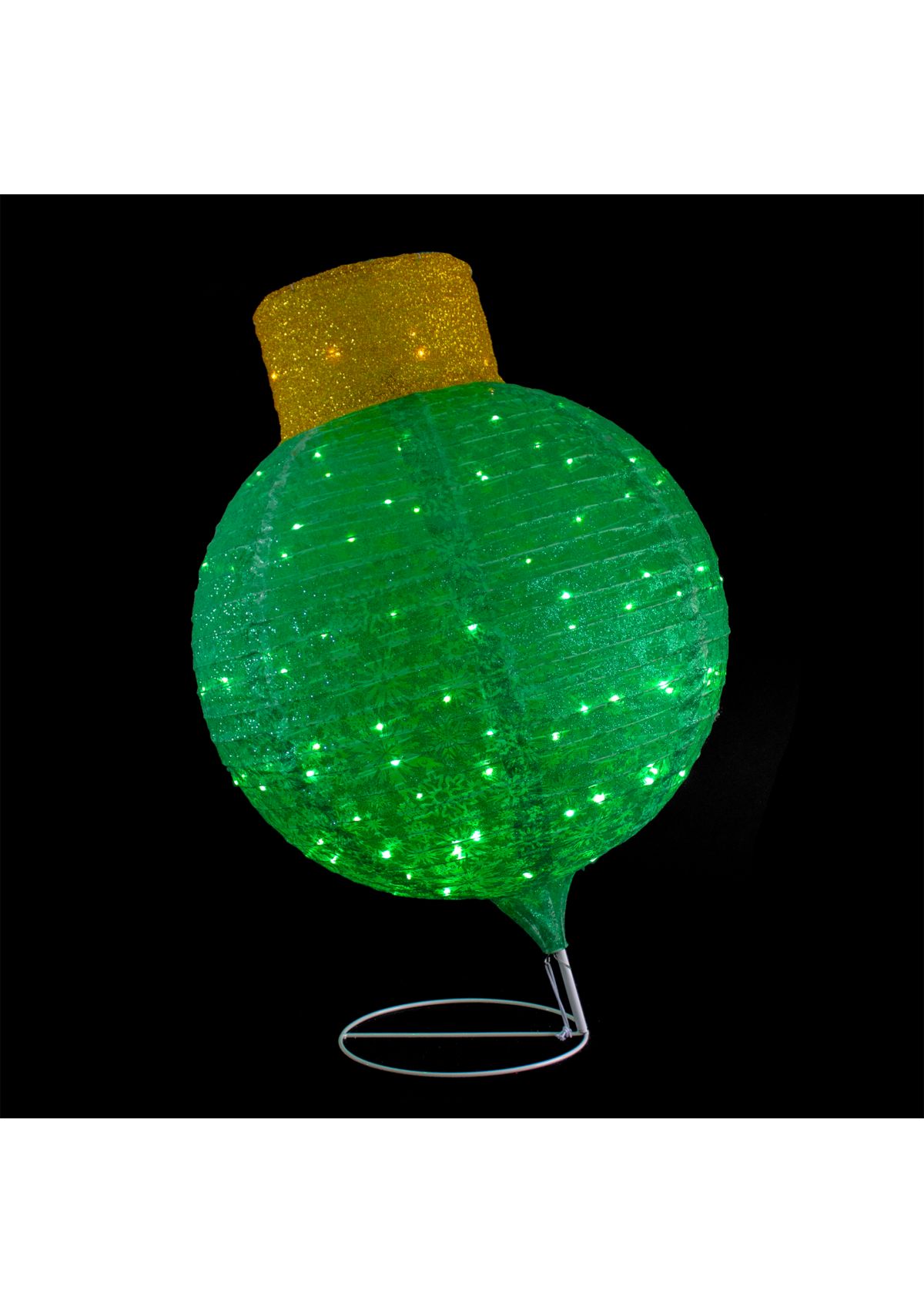 LED Lighted Twinkling Commercial Outdoor Tinsel Onion Christmas Ornament - 38" - Green
