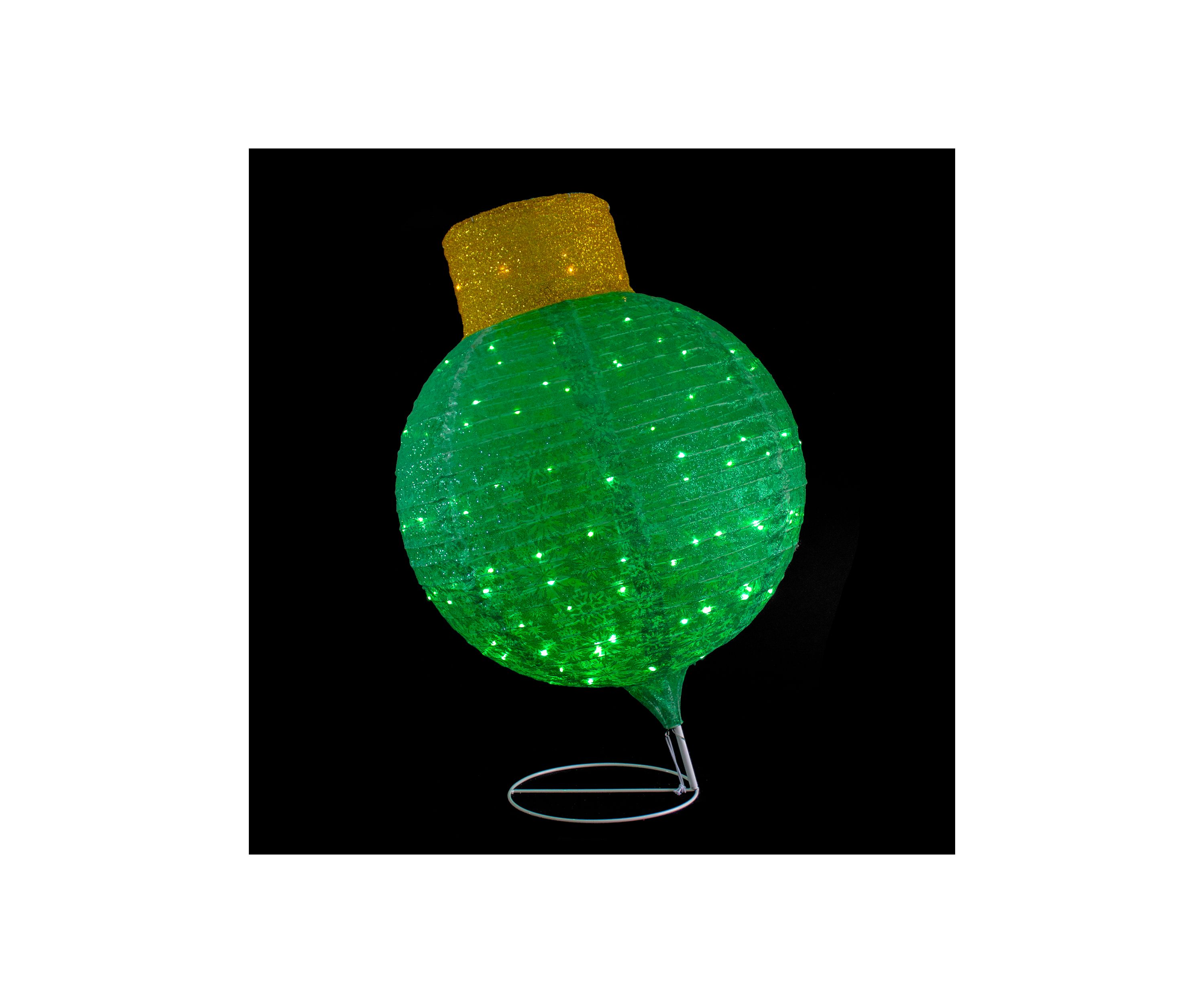 LED Lighted Twinkling Commercial Outdoor Tinsel Onion Christmas Ornament - 38" - Green