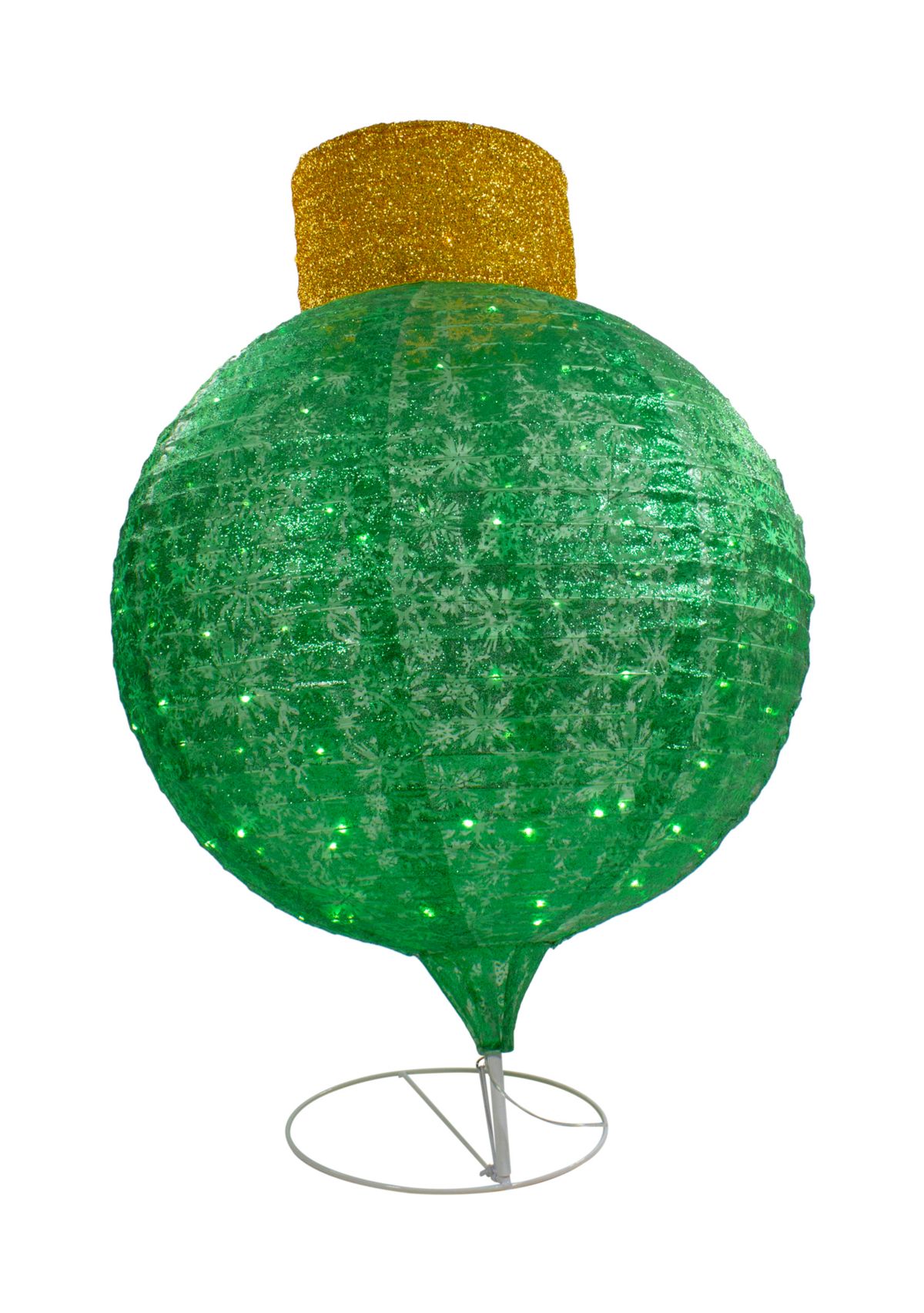 LED Lighted Twinkling Commercial Outdoor Tinsel Onion Christmas Ornament - 38" - Green