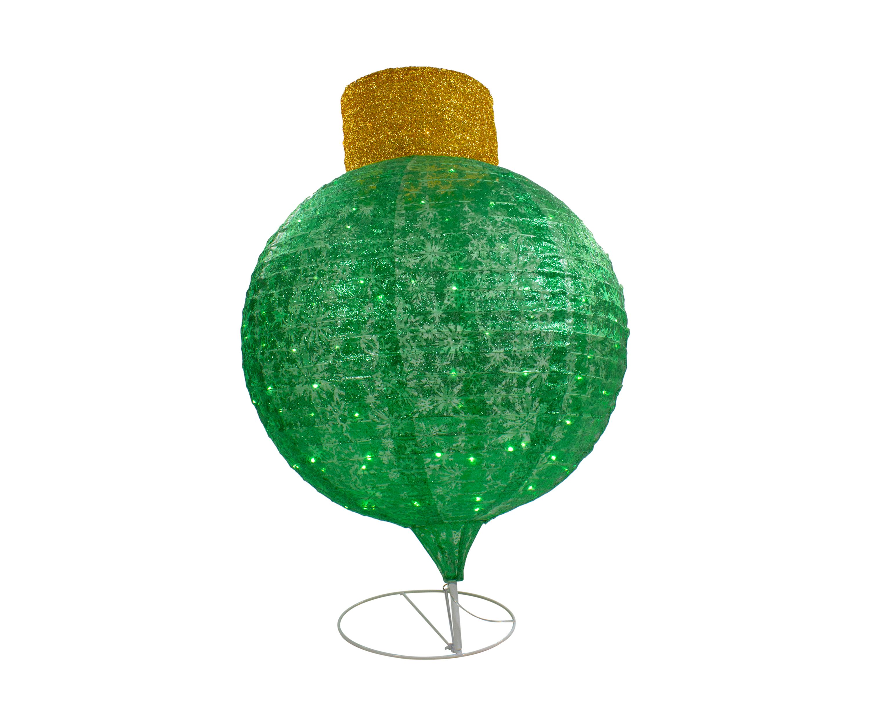 LED Lighted Twinkling Commercial Outdoor Tinsel Onion Christmas Ornament - 38" - Green