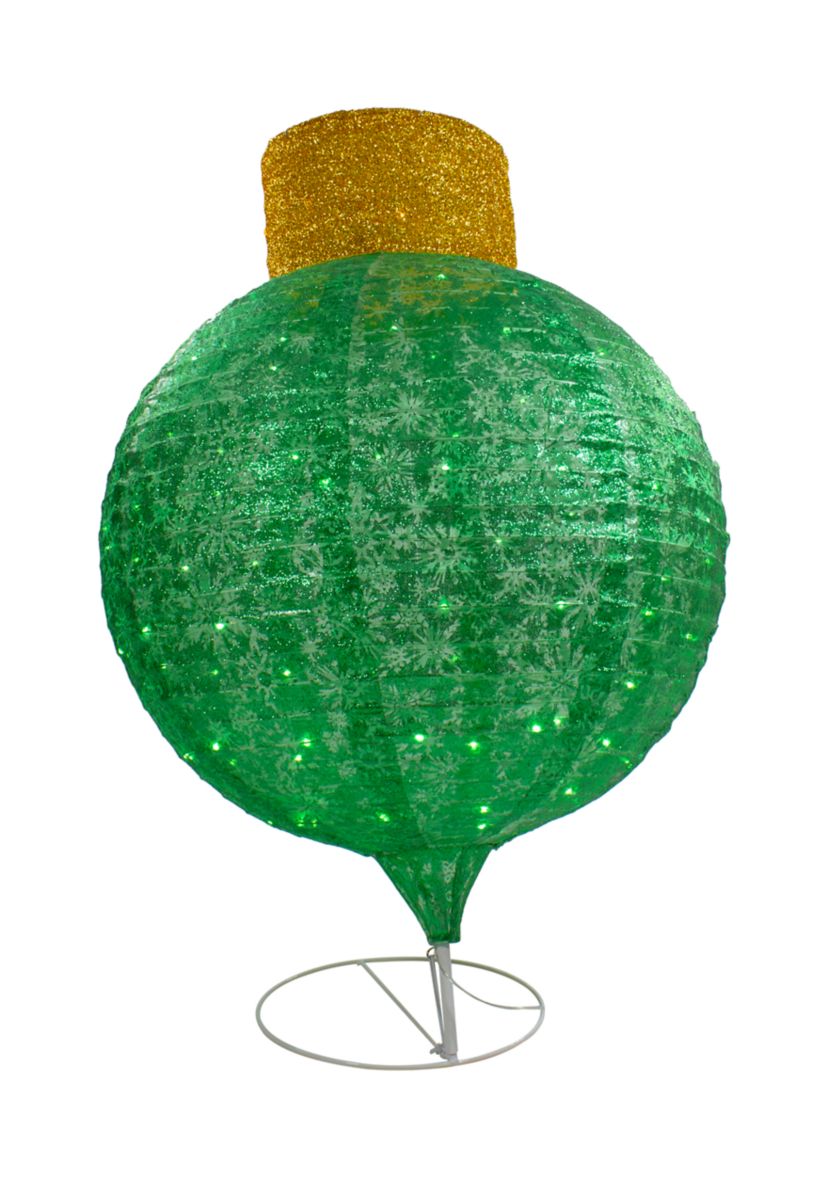 LED Lighted Twinkling Commercial Outdoor Tinsel Onion Christmas Ornament - 38" - Green