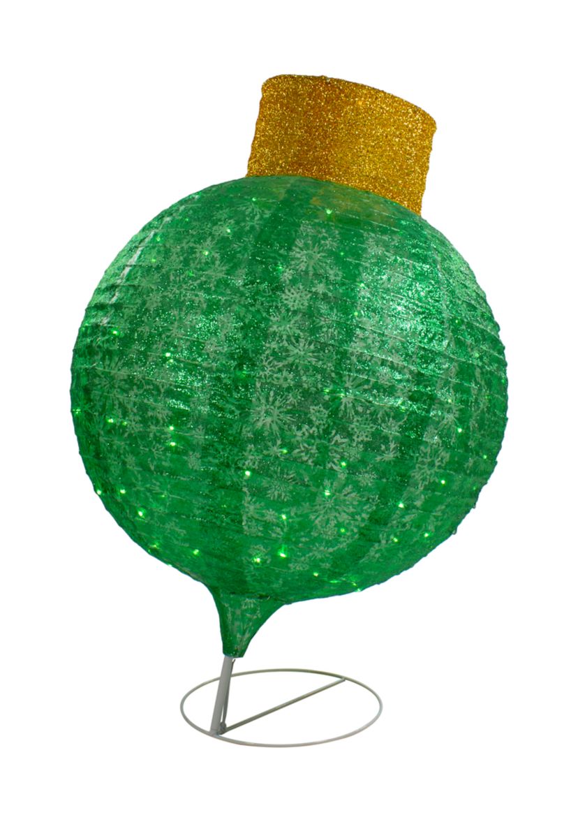 LED Lighted Twinkling Commercial Outdoor Tinsel Onion Christmas Ornament - 38" - Green