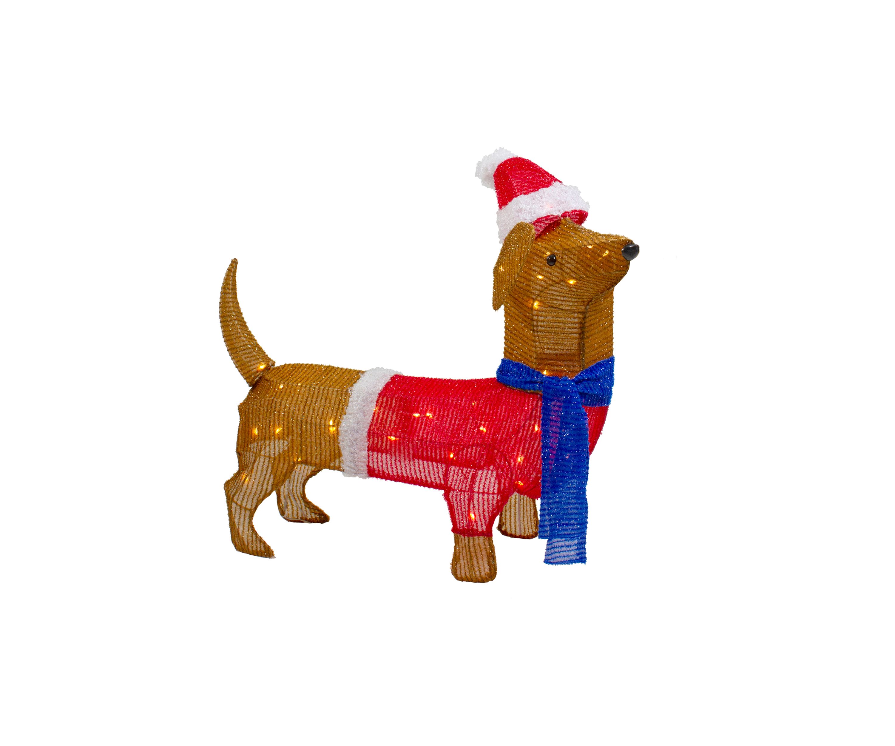 26Inch LED Lighted Dachshund Dog Outdoor Christmas Decoration