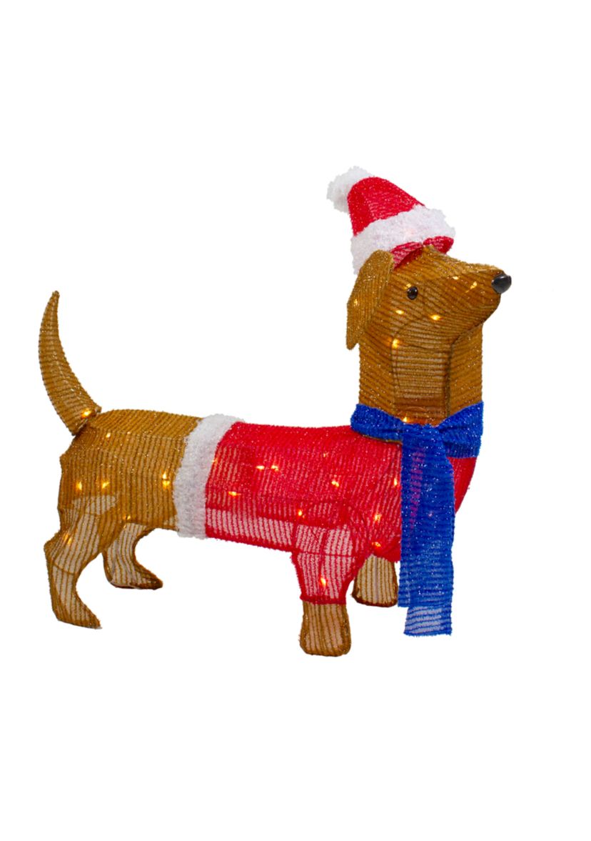 26Inch LED Lighted Dachshund Dog Outdoor Christmas Decoration