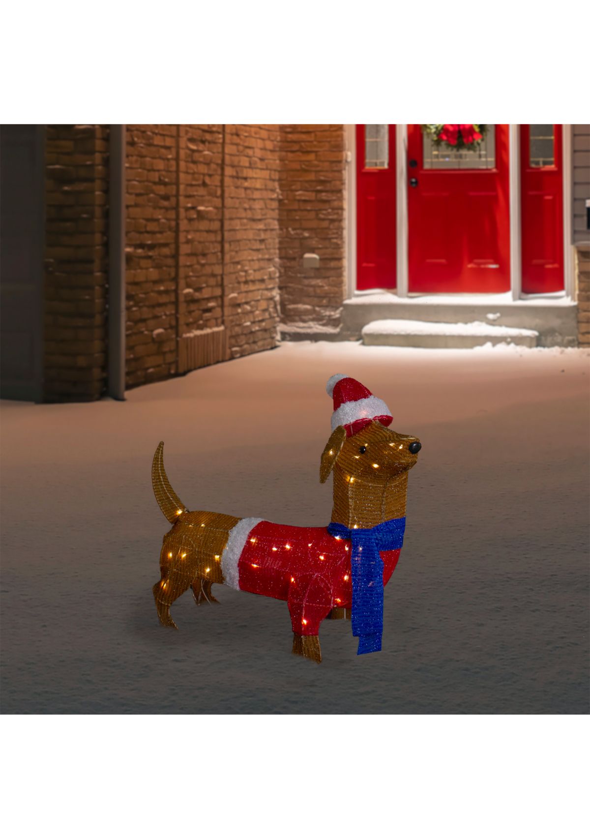 26Inch LED Lighted Dachshund Dog Outdoor Christmas Decoration