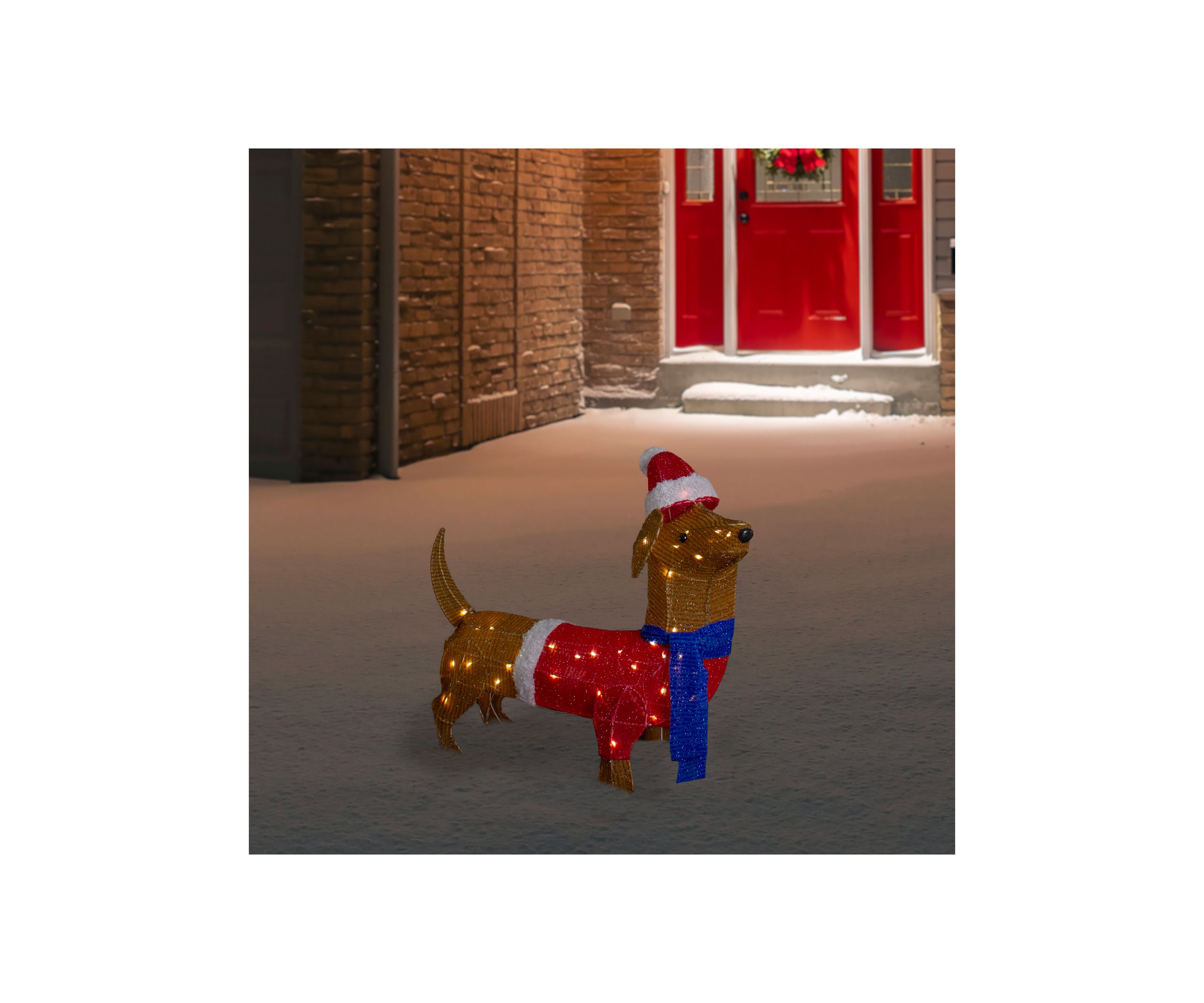 26Inch LED Lighted Dachshund Dog Outdoor Christmas Decoration