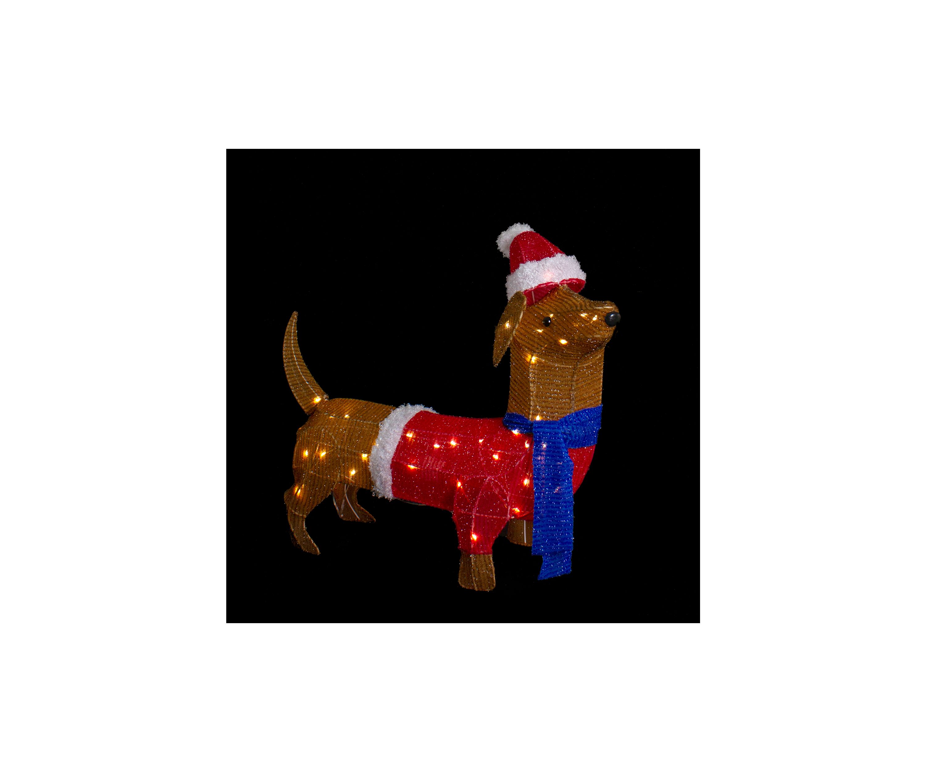26Inch LED Lighted Dachshund Dog Outdoor Christmas Decoration
