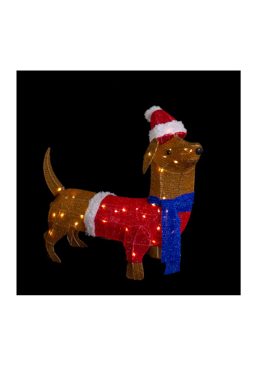 26Inch LED Lighted Dachshund Dog Outdoor Christmas Decoration