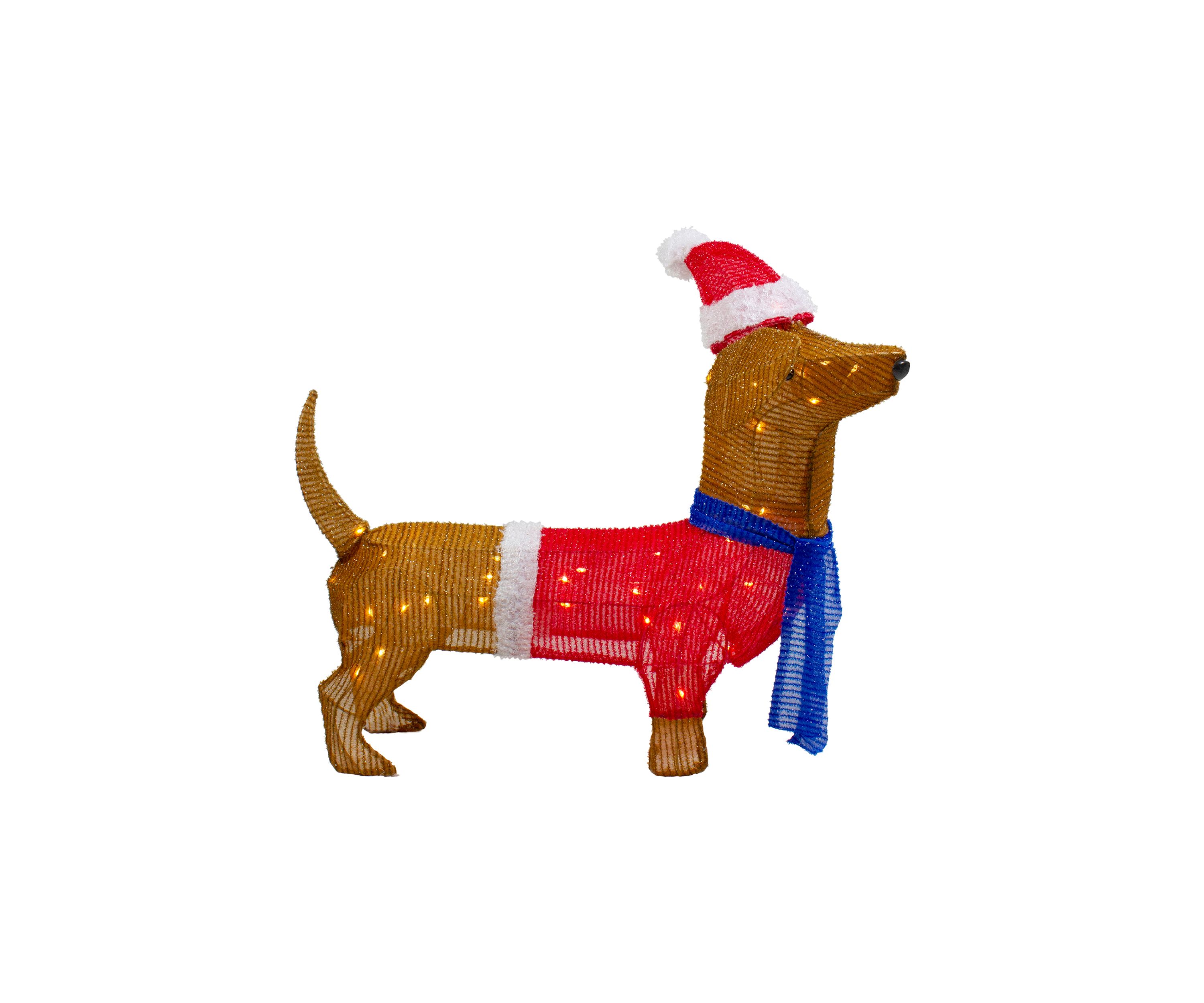 26Inch LED Lighted Dachshund Dog Outdoor Christmas Decoration