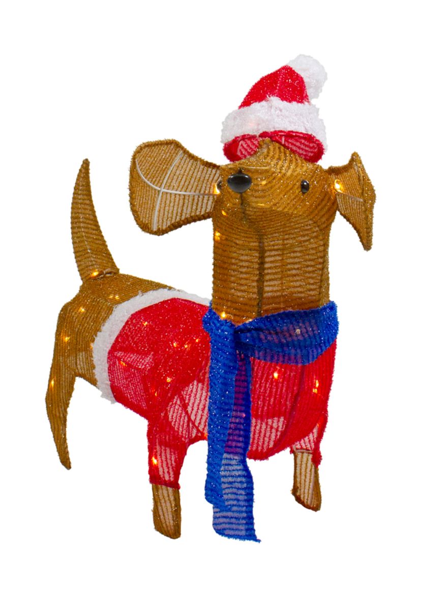 26Inch LED Lighted Dachshund Dog Outdoor Christmas Decoration
