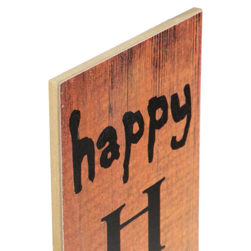 Spider "Happy Halloween" Wooden Board Porch Sign Decoration - 36" - Orange