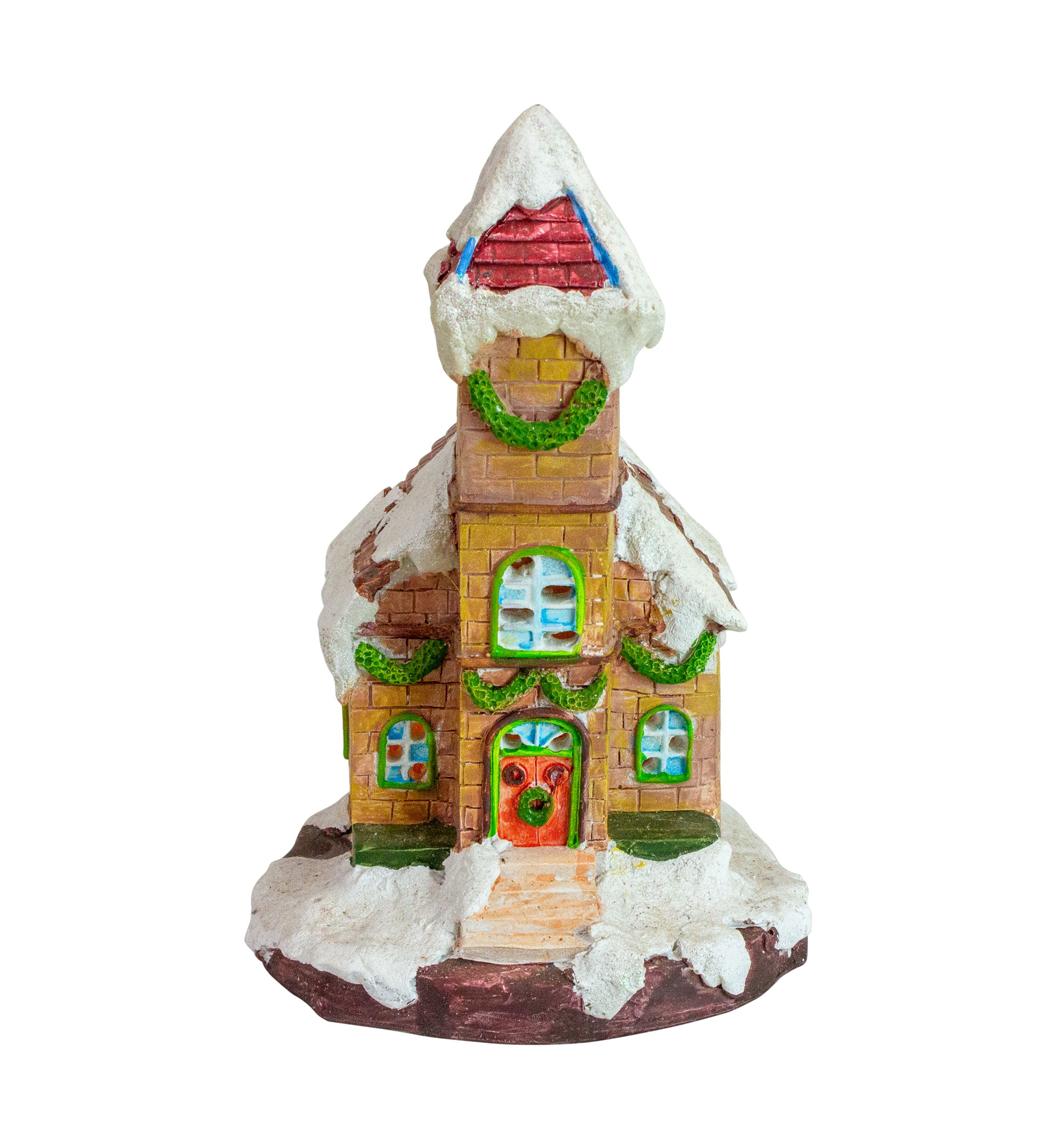 8.5Inch LED Lighted Church Christmas Village Decoration