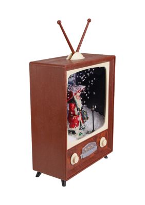 12Inch LED Lighted Musical Snowing Santa TV Set Christmas Decoration