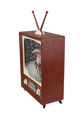 12Inch LED Lighted Musical Snowing Santa TV Set Christmas Decoration