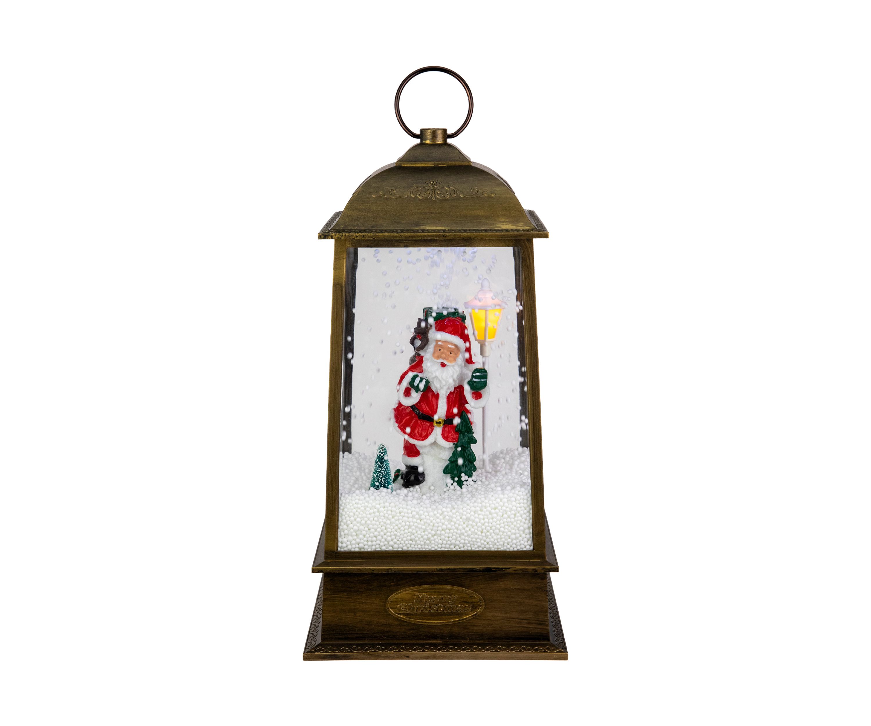 13.5Inch LED Lighted Snowing Musical Santa Christmas Lantern