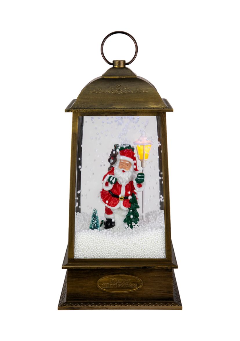 13.5Inch LED Lighted Snowing Musical Santa Christmas Lantern