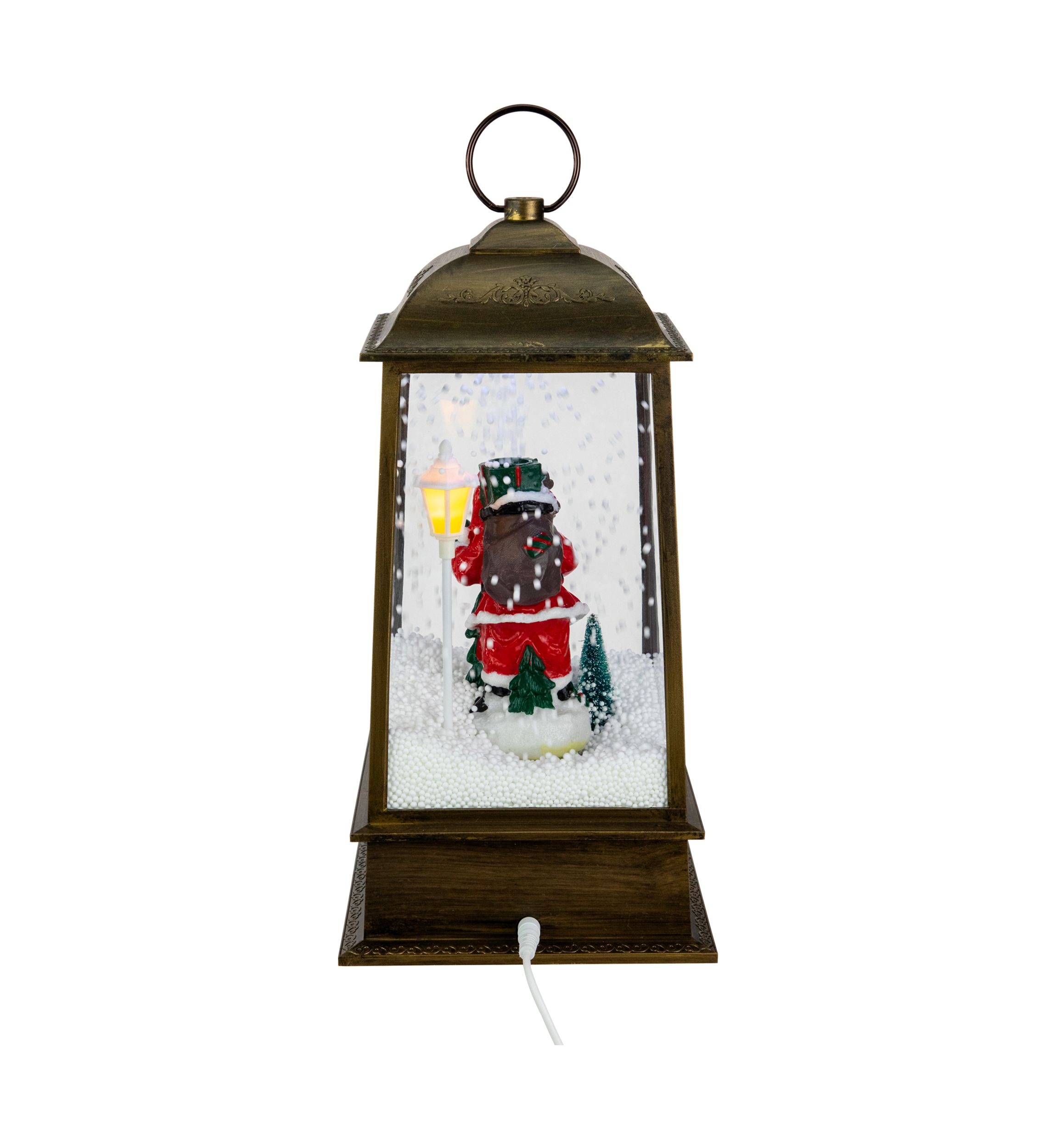 13.5Inch LED Lighted Snowing Musical Santa Christmas Lantern