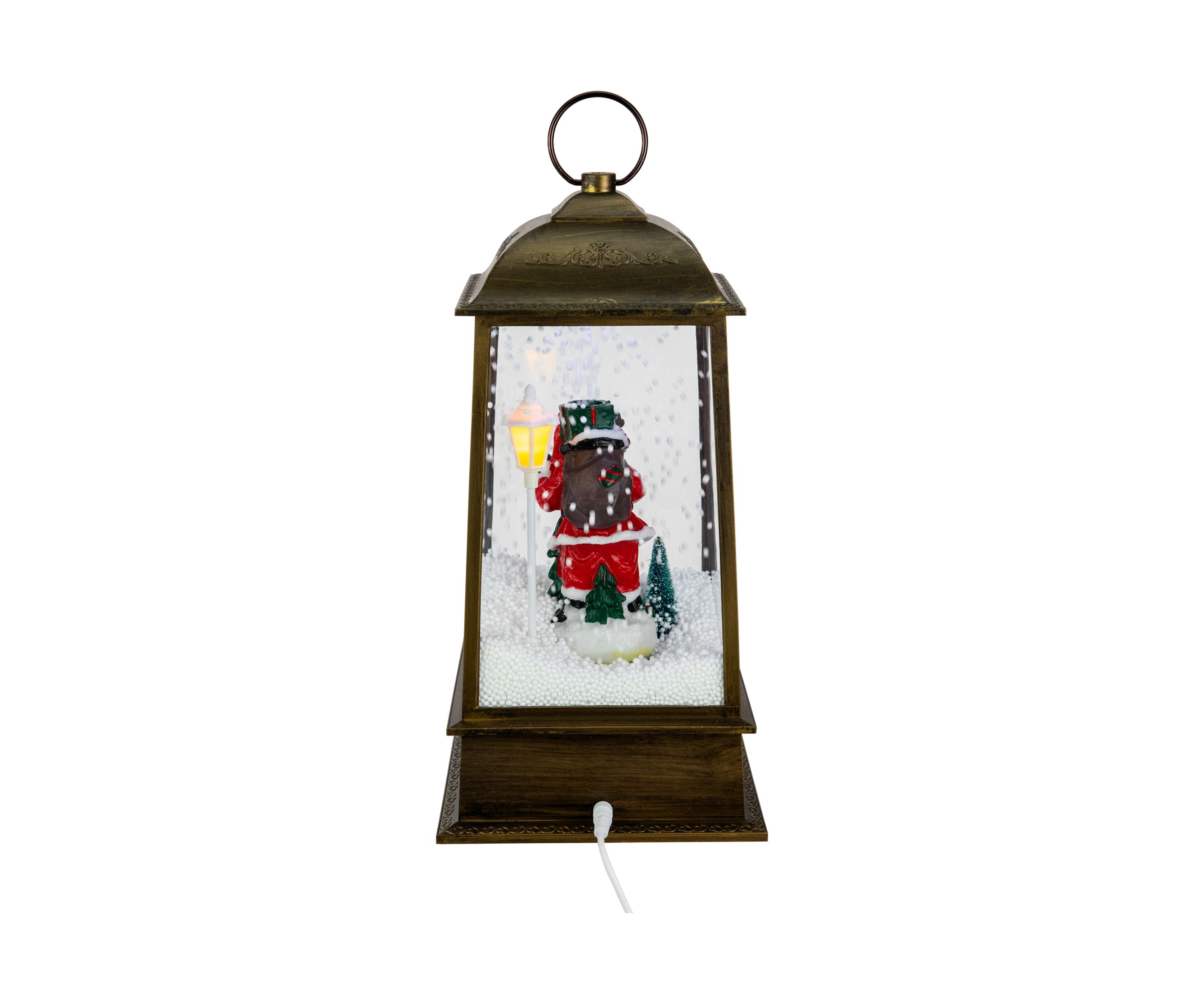 13.5Inch LED Lighted Snowing Musical Santa Christmas Lantern