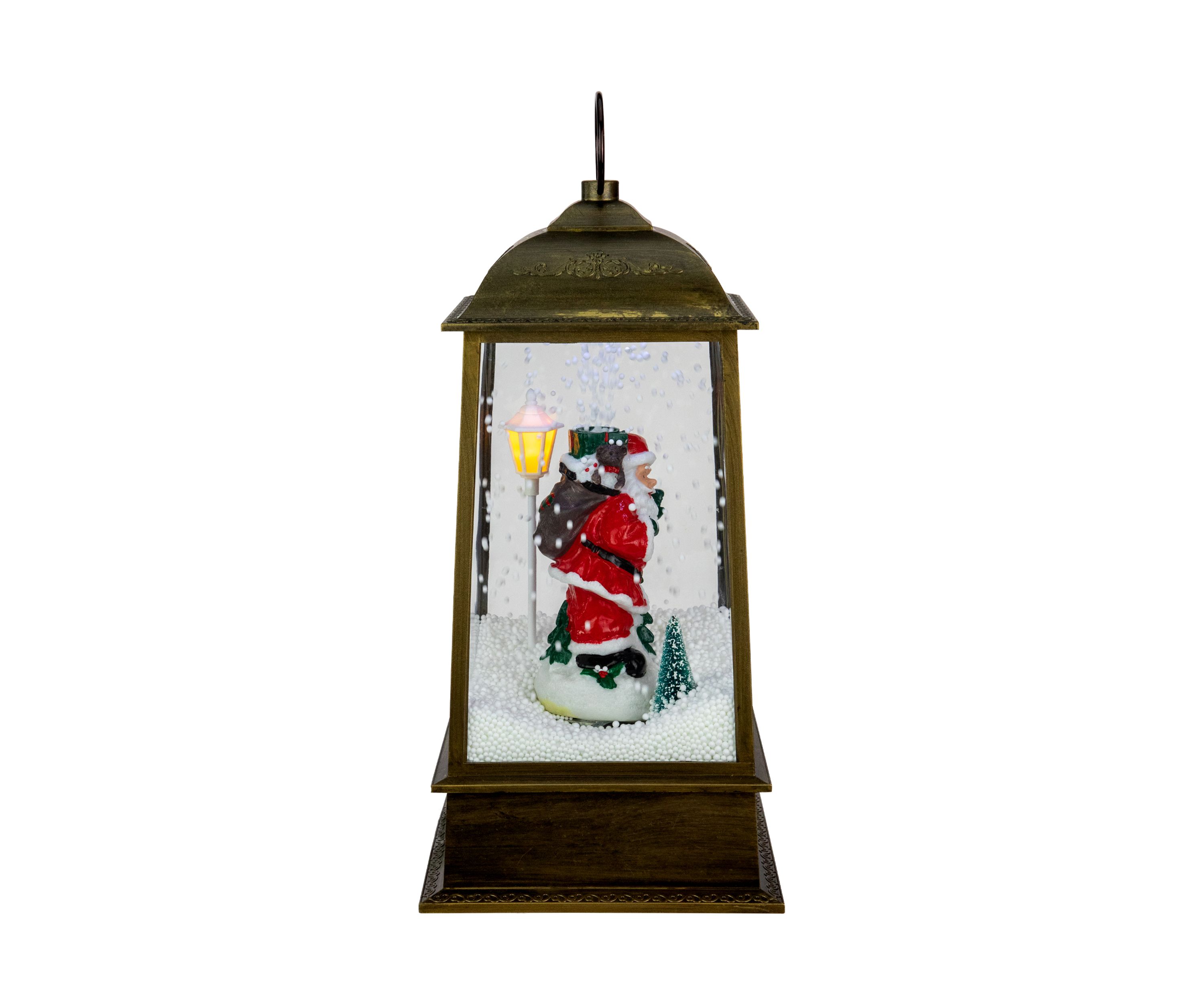 13.5Inch LED Lighted Snowing Musical Santa Christmas Lantern