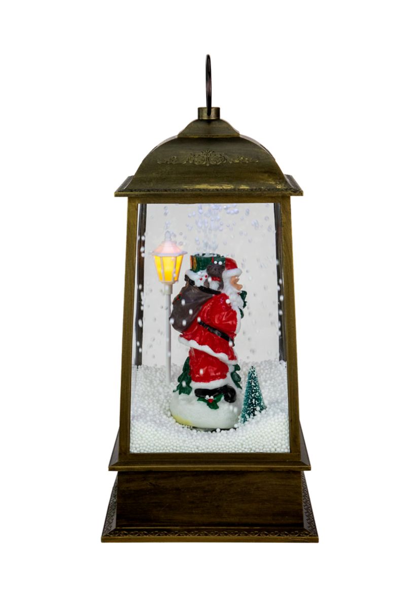 13.5Inch LED Lighted Snowing Musical Santa Christmas Lantern