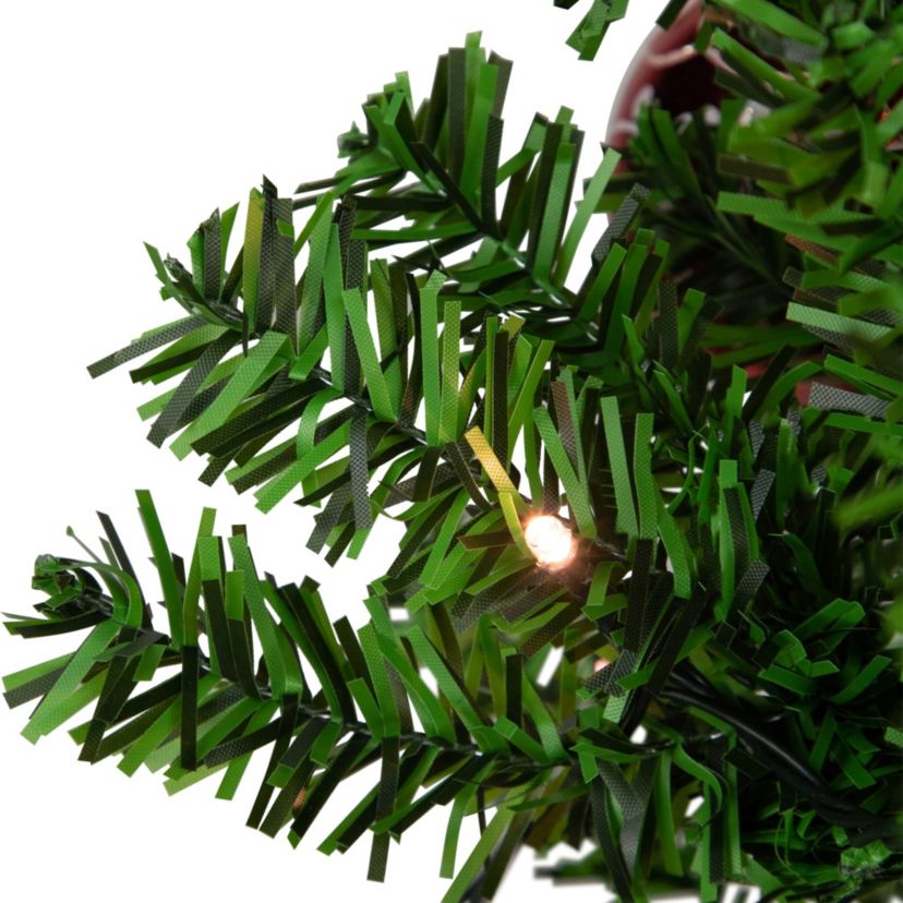 6ft Green and Red Musical Lighted Snowing Artificial Christmas Tree White LED Lights