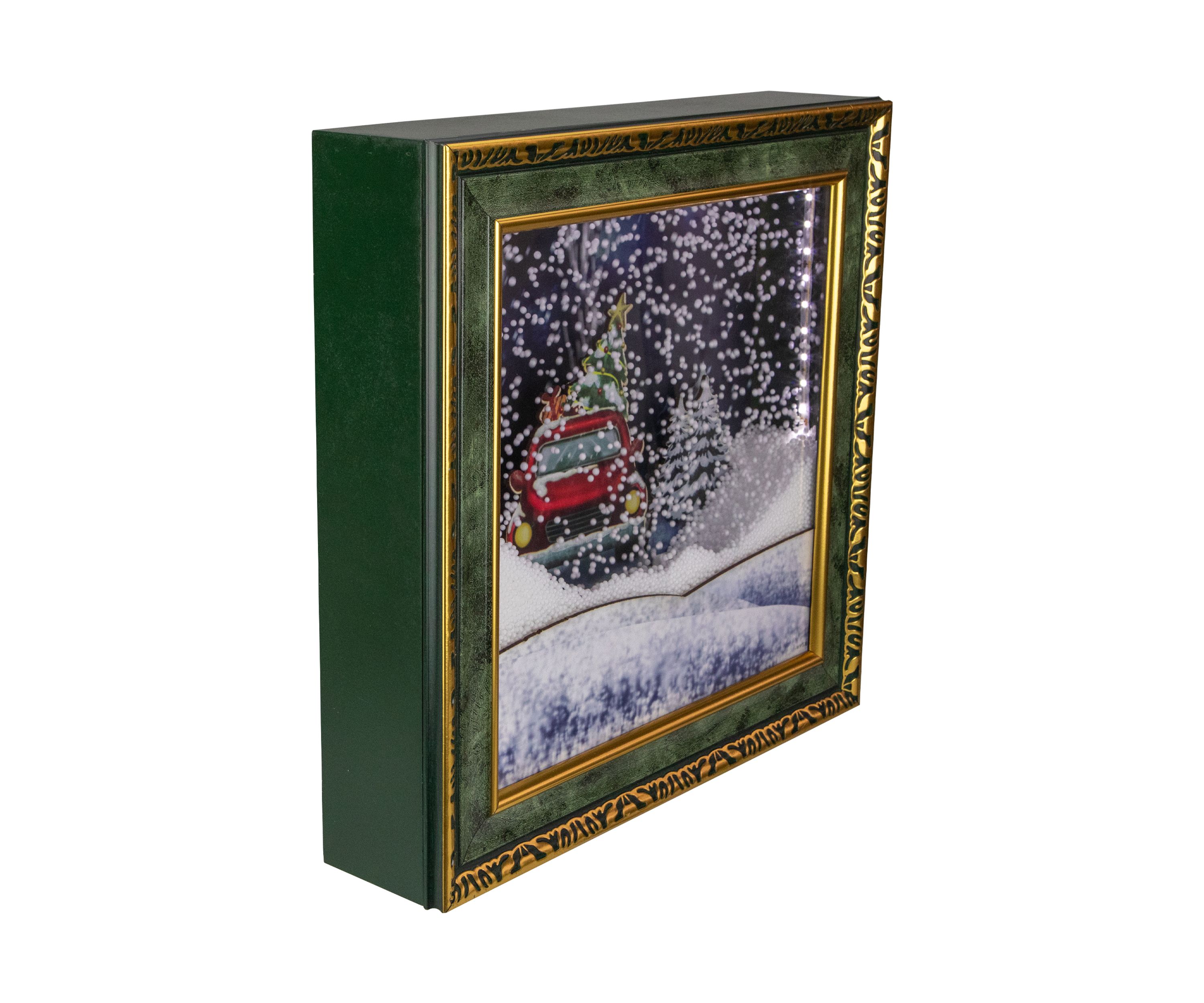 31Inch LED Lighted Musical Snowing Retro Truck Wall Plaque
