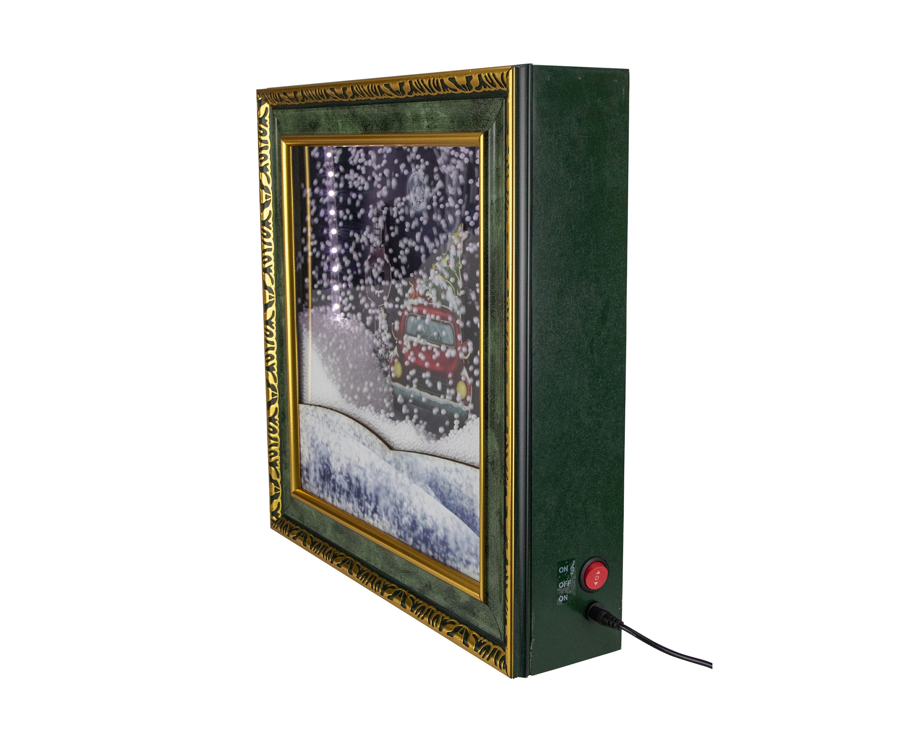 31Inch LED Lighted Musical Snowing Retro Truck Wall Plaque