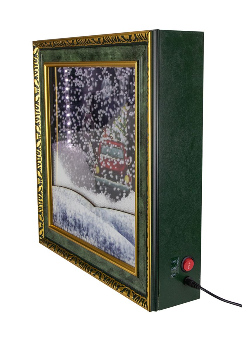 31Inch LED Lighted Musical Snowing Retro Truck Wall Plaque