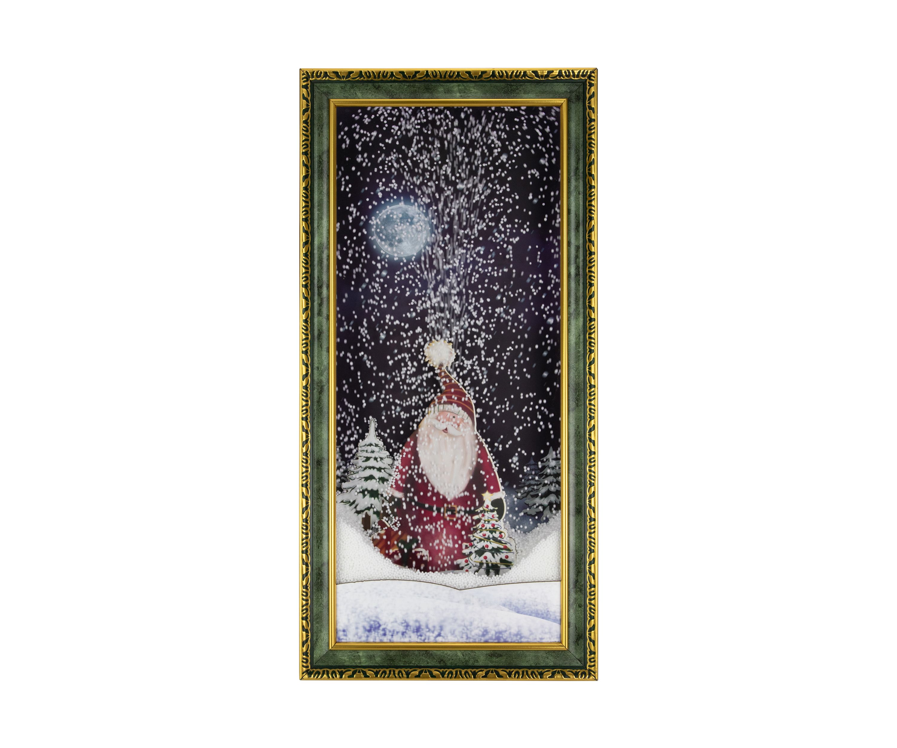 31Inch LED Lighted Musical Snowing Santa Wall Plaque