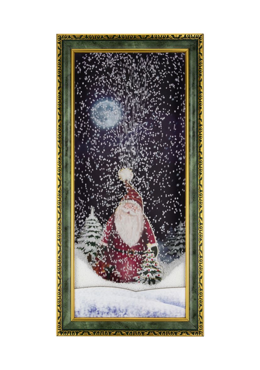 31Inch LED Lighted Musical Snowing Santa Wall Plaque