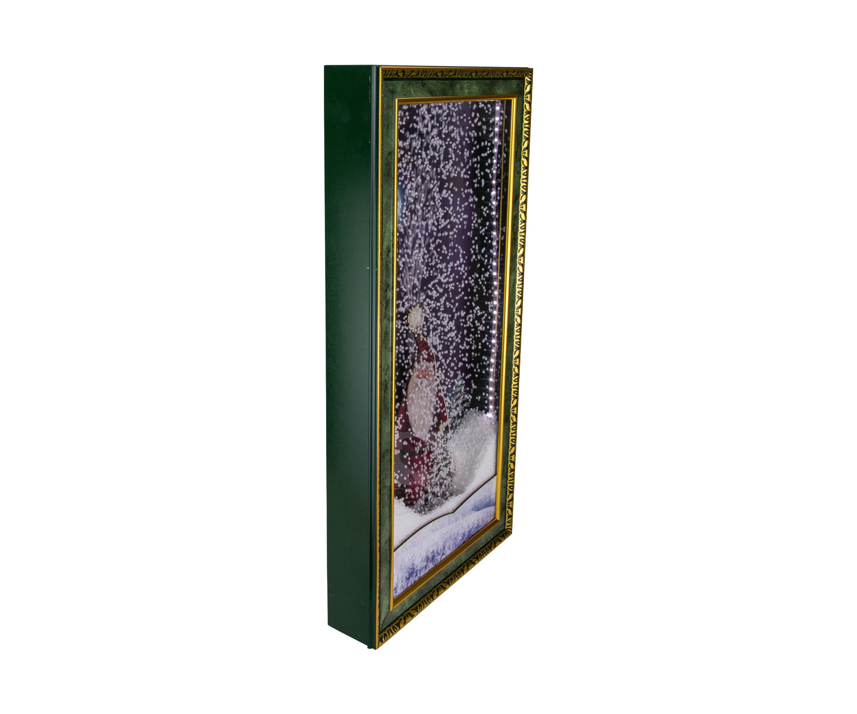 31Inch LED Lighted Musical Snowing Santa Wall Plaque