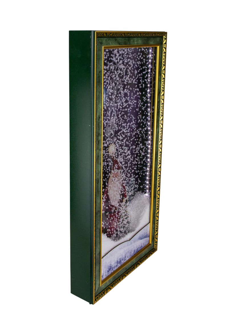 31Inch LED Lighted Musical Snowing Santa Wall Plaque