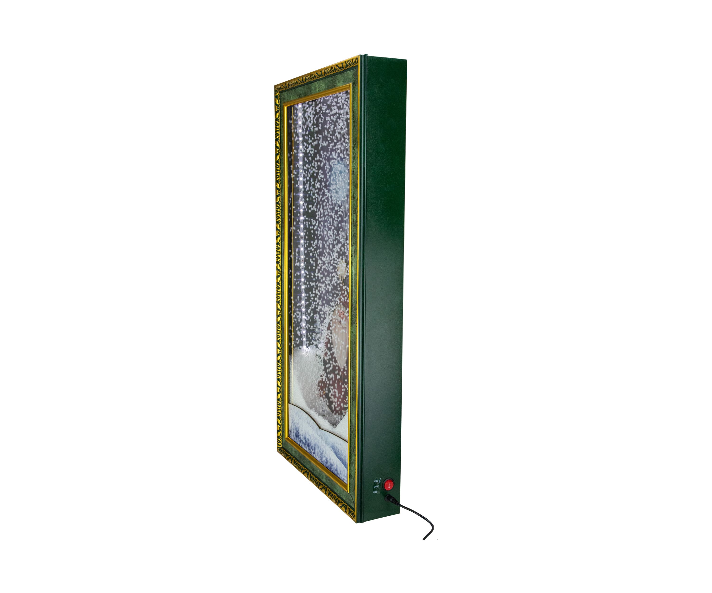 31Inch LED Lighted Musical Snowing Santa Wall Plaque