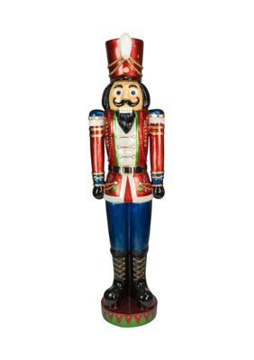 Northlight 75Inch LED Lighted Metallic Jeweled Commercial Grade Fiberglass Christmas Nutcracker, Red -  0191296920612