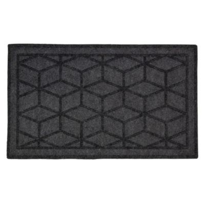 Northlight Gray Diamond Patterned Coir Doormat